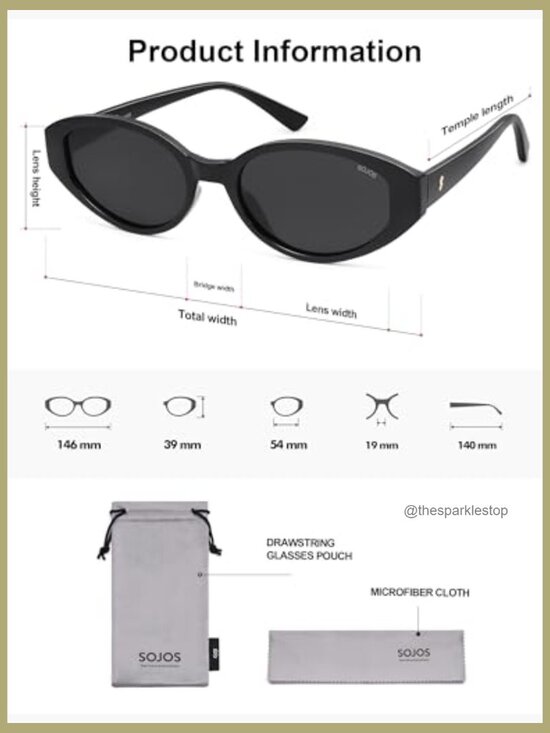 Retro Oval Polarized Sunglasses with Cat Eye Design UV400 Protection main image 5